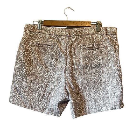 Snakeskin Print Shorts‎ High Waist Tailored Neutral Tan Brown Casual Chic - Picture 7 of 7